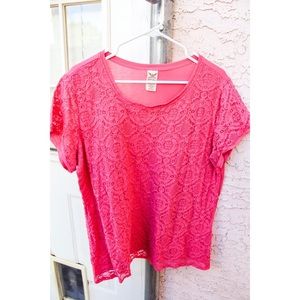 Pink lace top